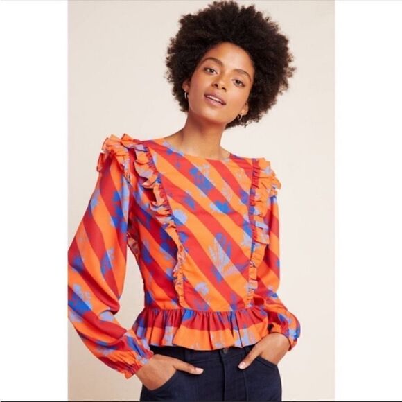 Anthropologie ruffle top NWOT  - Picture 1 of 7